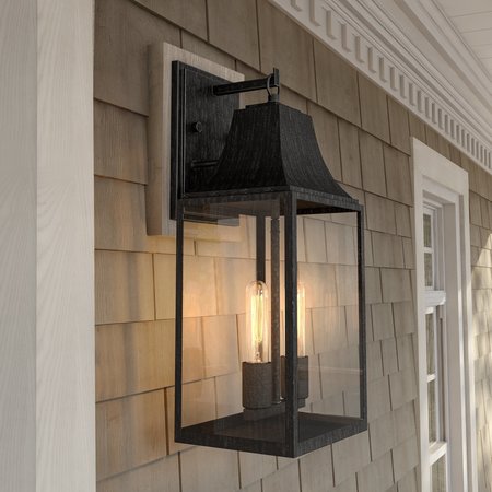 Designers Fountain Blueberry Trail 195 in 2Light Weathered Pewter Outdoor Wall Lantern with Clear Glass Shade D265M-8EW-WP